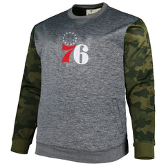 Heather Charcoal Philadelphia 76ers Big & Tall Camo Stitched Sweatshirt | NBA