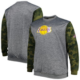 Heather Charcoal Los Angeles Lakers Big & Tall Camo Stitched Sweatshirt | NBA