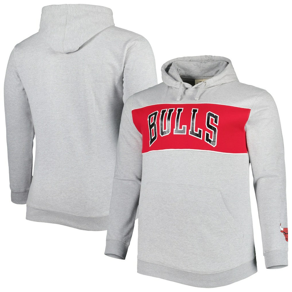 Heather Gray Chicago Bulls Big & Tall Wordmark Pullover Hoodie sale | NBA