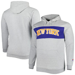 Heather Gray New York Knicks Big & Tall Wordmark Pullover Hoodie | NBA