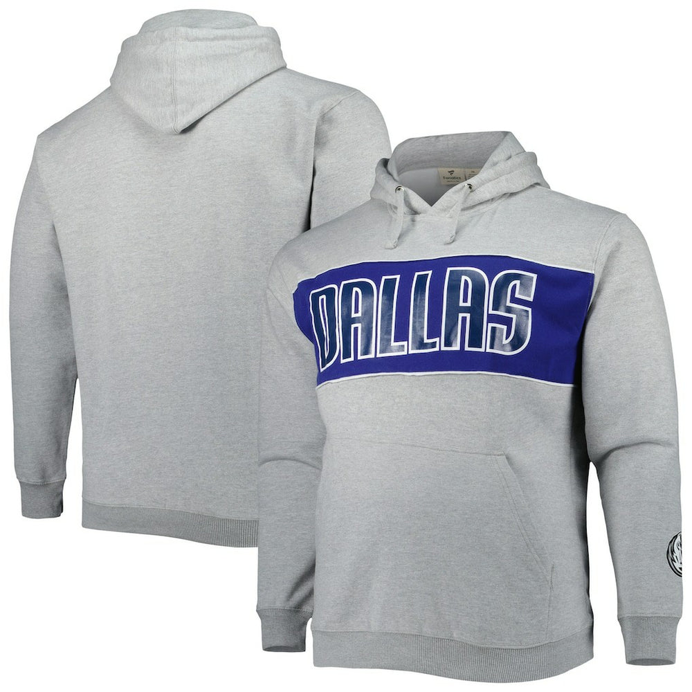 Heather Gray Dallas Mavericks Big & Tall Wordmark Pullover Hoodie sale | NBA