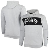 Heather Gray Brooklyn Nets Big & Tall Wordmark Pullover Hoodie | NBA