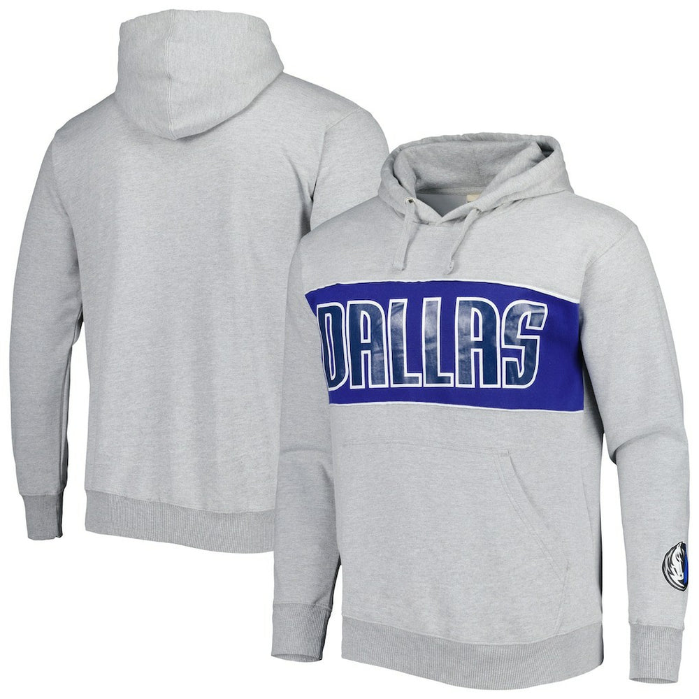 Heather Gray Dallas Mavericks Wordmark French Terry Pullover Hoodie sale | NBA