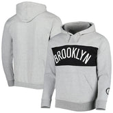 Heather Gray Brooklyn Nets Wordmark French Terry Pullover Hoodie | NBA