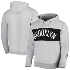 Heather Gray Brooklyn Nets Wordmark French Terry Pullover Hoodie | NBA