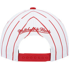 White Philadelphia 76ers Hardwood Classics Pinstripe Snapback Hat | NBA