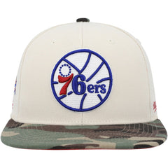 Cream/Camo Philadelphia 76ers Hardwood Classics 1976 NBA All-Star Game Off White Camo Fitted Hat | NBA