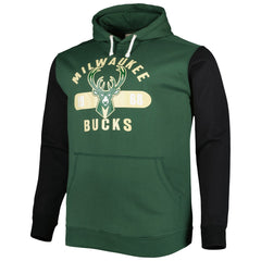 Hunter Green/Black Milwaukee Bucks Big & Tall Bold Attack Pullover Hoodie | NBA