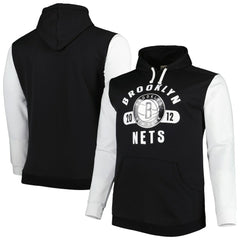 Black/White Brooklyn Nets Big & Tall Bold Attack Pullover Hoodie | NBA