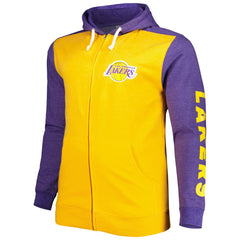 Gold/Purple Los Angeles Lakers Big & Tall Down and Distance Full-Zip Hoodie | NBA