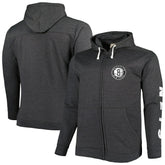 Heathered Black Brooklyn Nets Big & Tall Down and Distance Full-Zip Hoodie | NBA