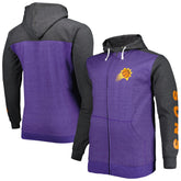 Purple/Heathered Black Phoenix Suns Big & Tall Down and Distance Full-Zip Hoodie | NBA