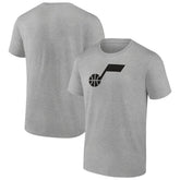 Heathered Gray Utah Jazz Solid Primary Logo T-Shirt | NBA