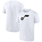 White Utah Jazz Solid Primary Logo T-Shirt | NBA