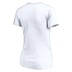 White Utah Jazz Women's Primary Team Logo V-Neck T-Shirt | NBA