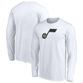 White Utah Jazz Primary Logo Team Long Sleeve T-Shirt | NBA