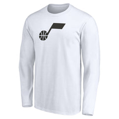 White Utah Jazz Primary Logo Team Long Sleeve T-Shirt | NBA