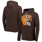 Cleveland Browns Homage Retro Helmet Tri-Blend Raglan Pullover Hoodie | NFL Hot
