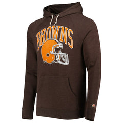 Cleveland Browns Homage Retro Helmet Tri-Blend Raglan Pullover Hoodie | NFL Hot