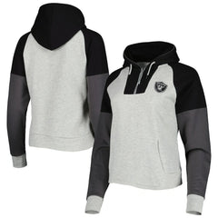 Las Vegas Raiders Antigua Women's Lightweight Jackpot Raglan Half-Zip Pullover Hoodie | NFL Sale