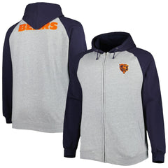 Chicago Bears Big & Tall Fleece Raglan Full-Zip Hoodie Jacket | NFL On sale