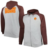 Cleveland Browns Big & Tall Fleece Raglan Full-Zip Hoodie Jacket | NFL US
