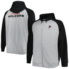 Atlanta Falcons Big & Tall Fleece Raglan Full-Zip Hoodie Jacket | NFL Outlet