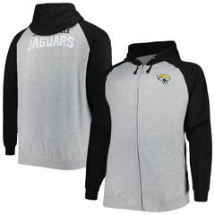 Jacksonville Jaguars Big & Tall Fleece Raglan Full-Zip Hoodie Jacket | NFL Hot