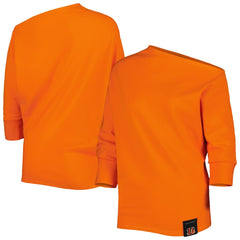 Cincinnati Bengals KIYA TOMLIN Women's Twisted Tri-Blend Asymmetrical 3/4-Dolman Sleeve Sweatshirt | NFL US