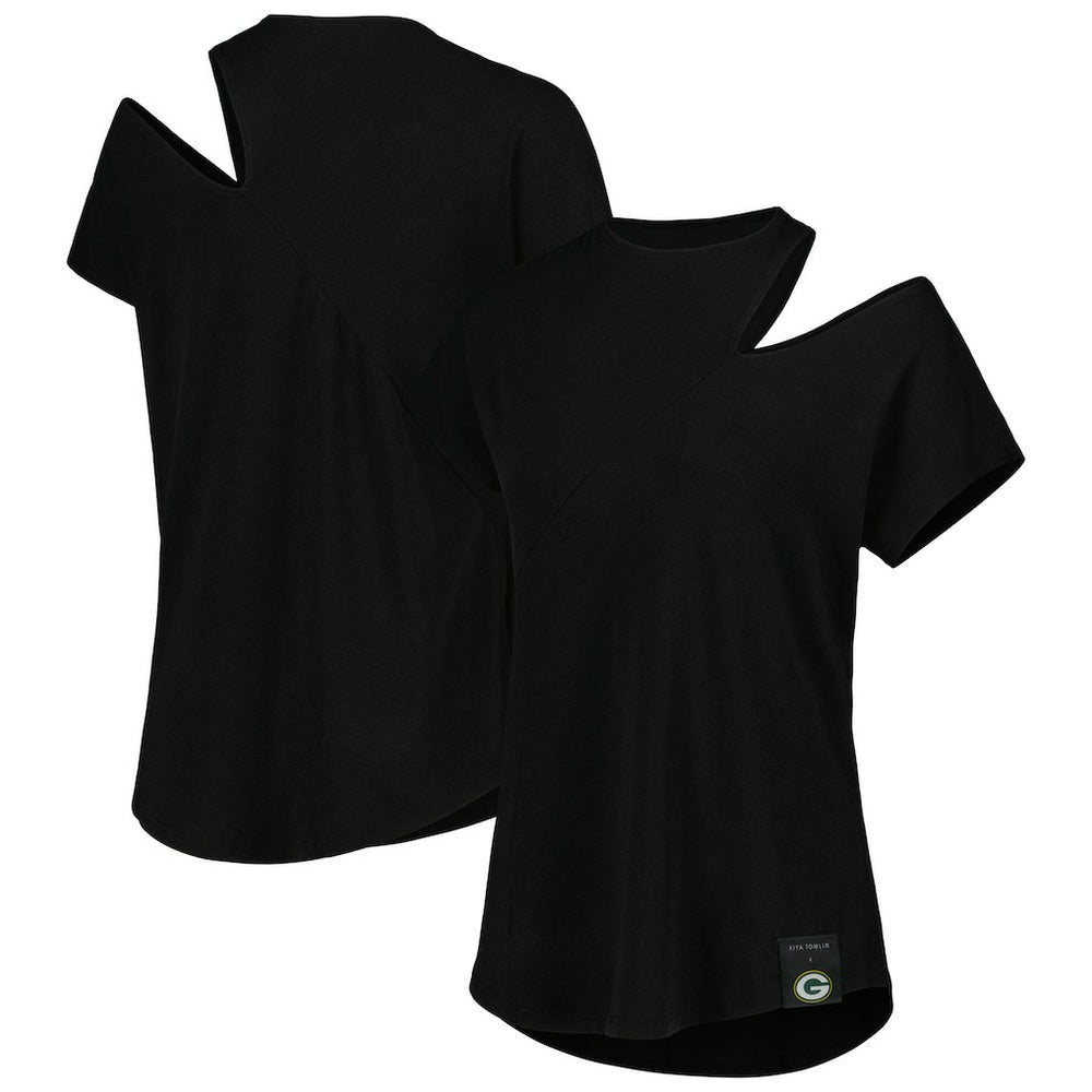 Green Bay Packers KIYA TOMLIN Women's Cut Out Tri-Blend Shirt | NFL Outlet