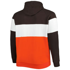 Cleveland Browns Big & Tall Current Team Colorblock Fleece Raglan Pullover Hoodie | NFL Outlet