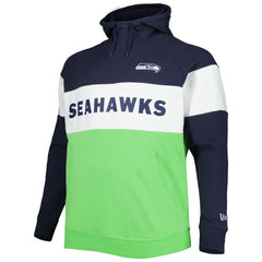 Seattle Seahawks Big & Tall Current Team Colorblock Fleece Raglan Pullover Hoodie | NFL Discount