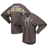 Vegas Golden Knights Fanatics Women's Spirit Lace-Up V-Neck Long Sleeve Jersey T-Shirt - NHL T-shirts