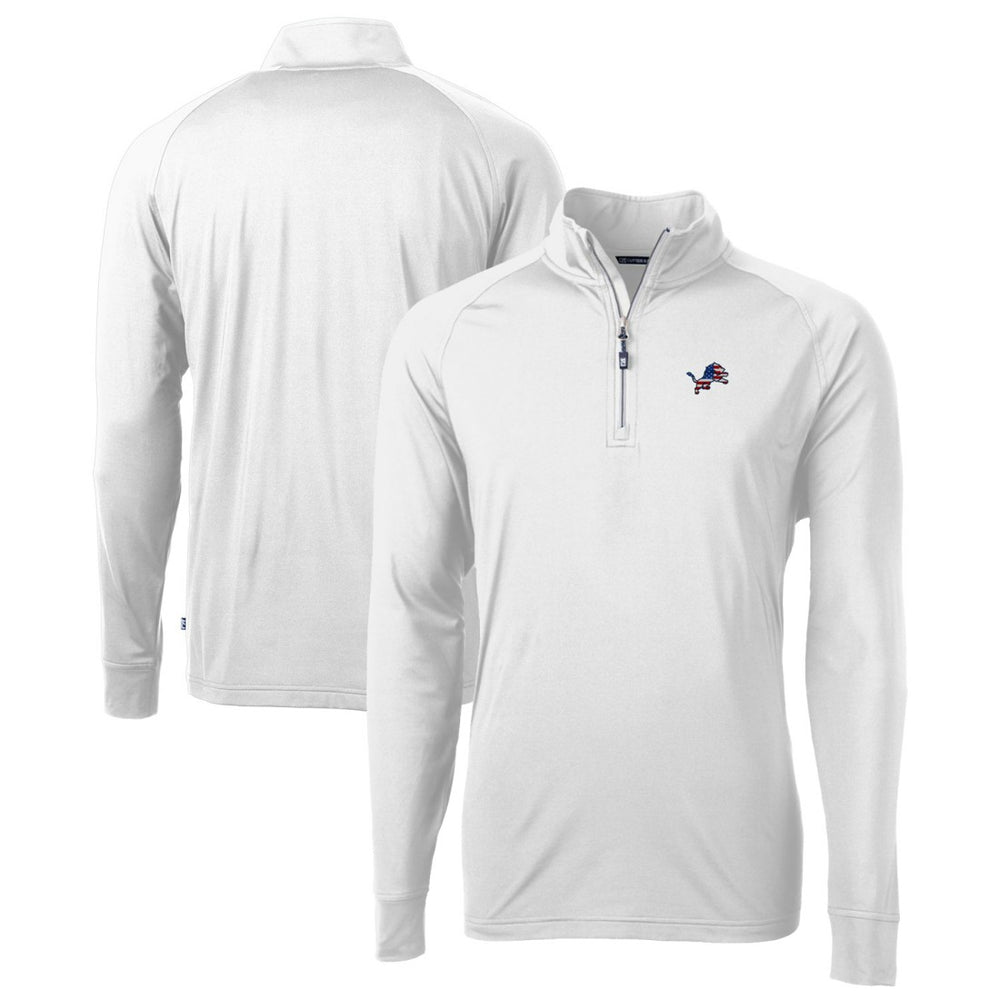 Detroit Lions Cutter & Buck Team Adapt Eco Knit Hybrid Recycled Quarter-Zip Pullover Top | NFL Hot
