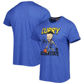 Royal Stephen Curry Golden State Warriors Homage Player Caricature Tri-Blend T-Shirt sale | NBA