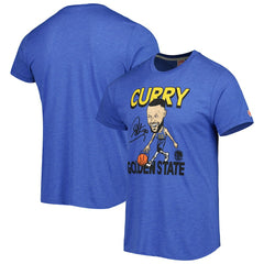 Royal Stephen Curry Golden State Warriors Homage Player Caricature Tri-Blend T-Shirt sale | NBA