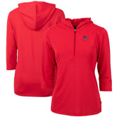 Houston Texans Cutter & Buck Women's Virtue Eco Pique 3/4 Sleeve Half-Zip Pullover Hoodie | NFL Near me