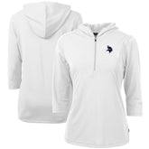 Minnesota Vikings Cutter & Buck Women's Virtue Eco Pique 3/4 Sleeve Half-Zip Pullover Hoodie | NFL US