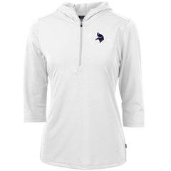Minnesota Vikings Cutter & Buck Women's Virtue Eco Pique 3/4 Sleeve Half-Zip Pullover Hoodie | NFL US