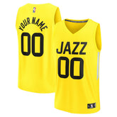 Yellow Utah Jazz Fast Break Replica Custom Jersey | NBA
