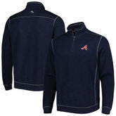 Atlanta Braves Tommy Bahama Tobago Bay Tri-Blend Quarter-Zip Sweatshirt - MLB Sweatshirts