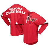 Arizona Cardinals Women's Spirit Jersey Lace-Up V-Neck Long Sleeve T-Shirt | NFL On sale