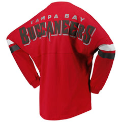 Tampa Bay Buccaneers Women's Spirit Jersey Lace-Up V-Neck Long Sleeve T-Shirt | NFL Online