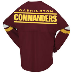 Washington Commanders Women's Spirit Jersey Lace-Up V-Neck Long Sleeve T-Shirt | NFL Discount