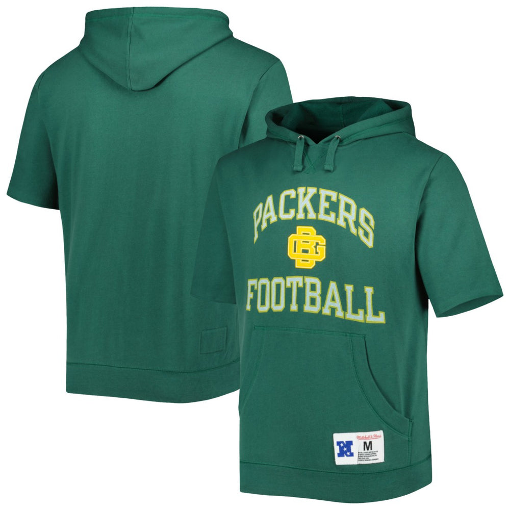 Green Bay Packers Washed Short Sleeve Pullover Hoodie | NFL Outlet