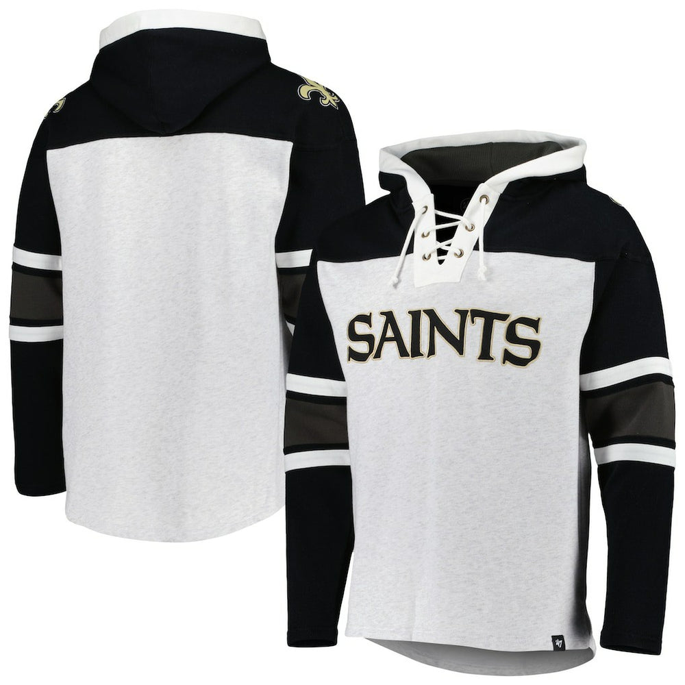 New Orleans Saints '47 Gridiron Lace-Up Pullover Hoodie | NFL On sale