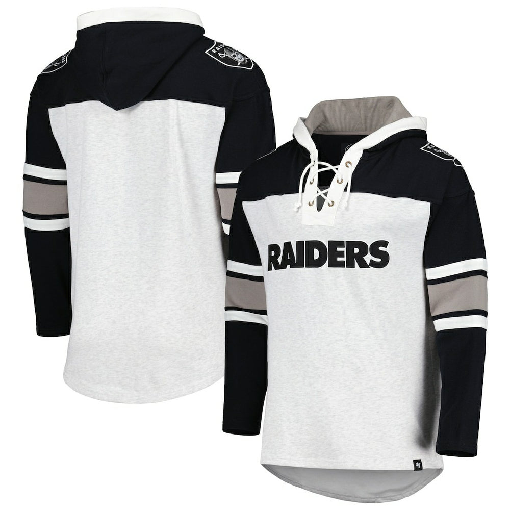 Las Vegas Raiders '47 Gridiron Lace-Up Pullover Hoodie | NFL On sale