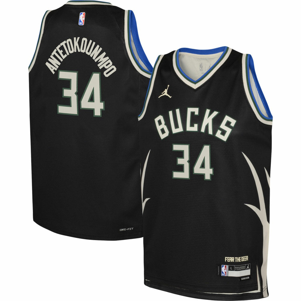 Black Giannis Antetokounmpo Milwaukee Bucks Jordan Brand Youth Swingman Jersey | NBA