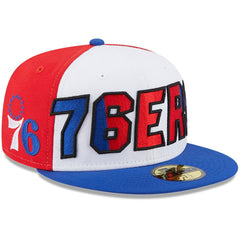 White/Royal Philadelphia 76ers Back Half 9FIFTY Fitted Hat | NBA