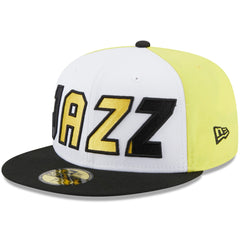 White/Black Utah Jazz Back Half 59FIFTY Fitted Hat | NBA